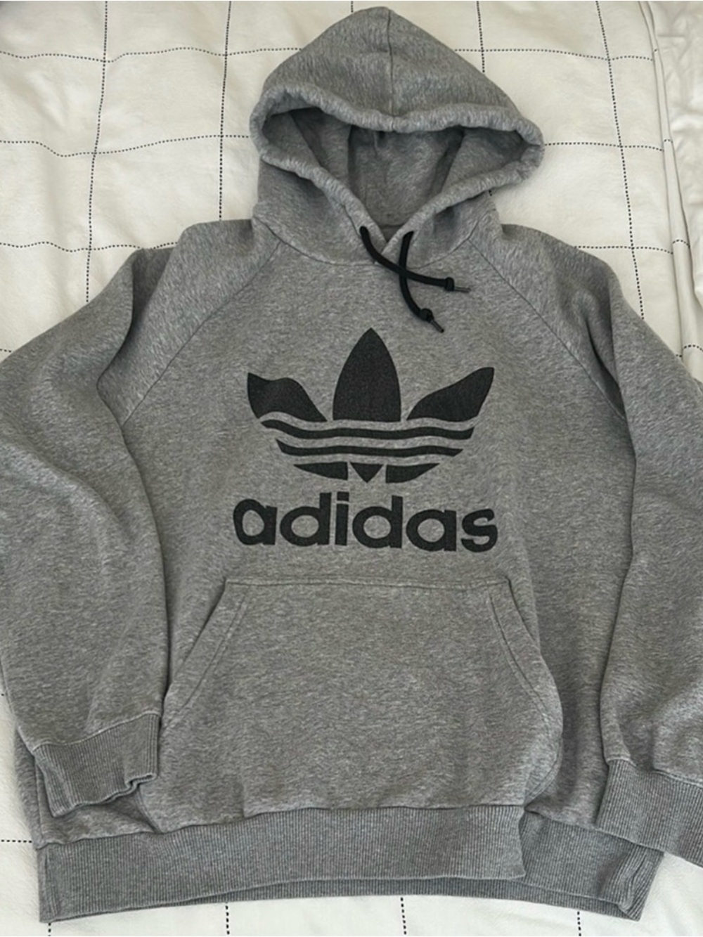 adidas Gray Trefoil Pullover Hoodie